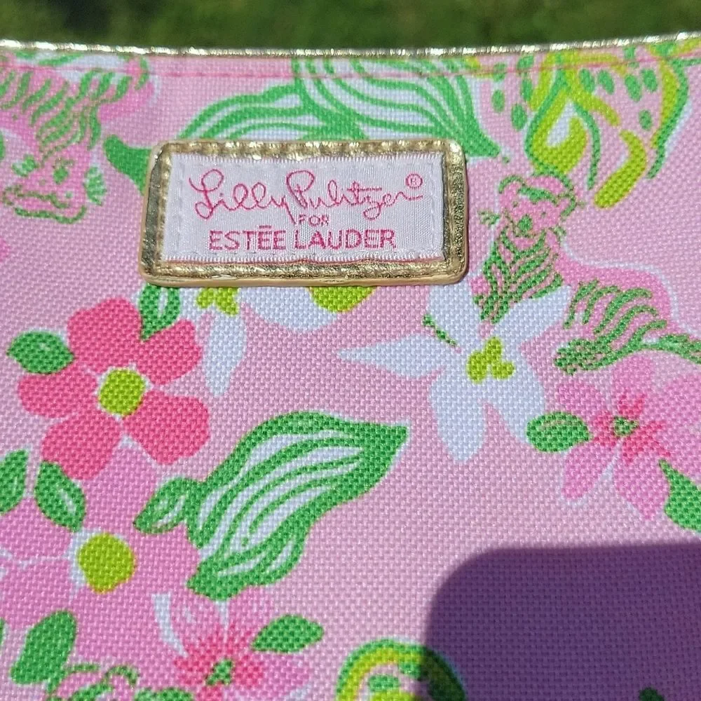 Lilly Pulitzer Estee Lauder makeup bag